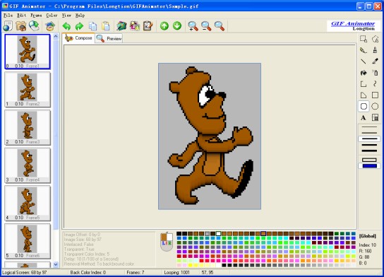 Easy GIF Animator - animated GIF image editor for Windows.